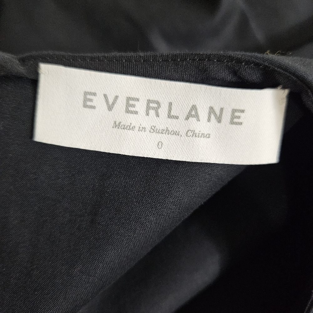 Everlane Black Fit Flare Dress Sleeveless Crew Neck Pockets Size 0 - Picture 10 of 12
